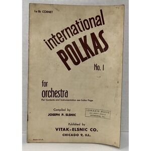 Polkas No. 1 For Orchestra Cornet Songbook‎ 1950 Vintage Rare International HTF